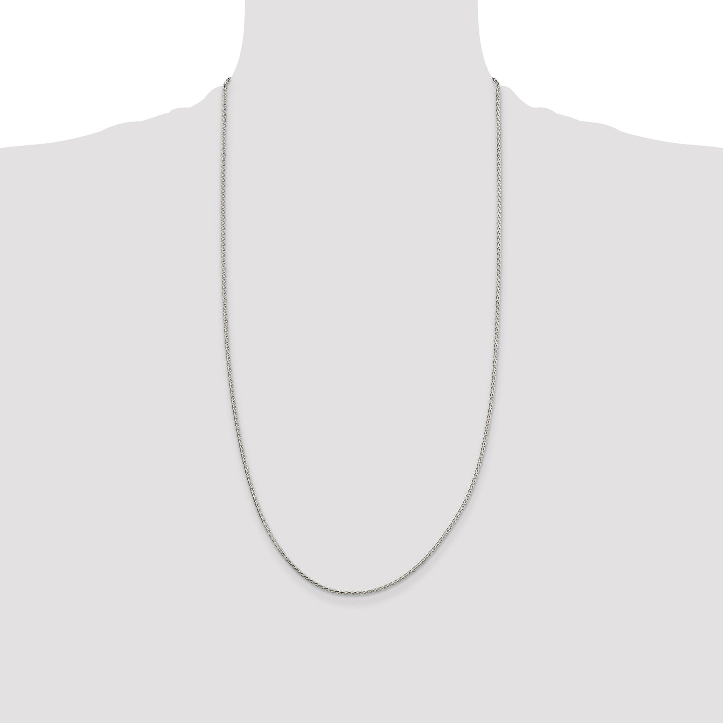 Sterling Silver 1.7mm Diamond-cut Round Spiga Chain