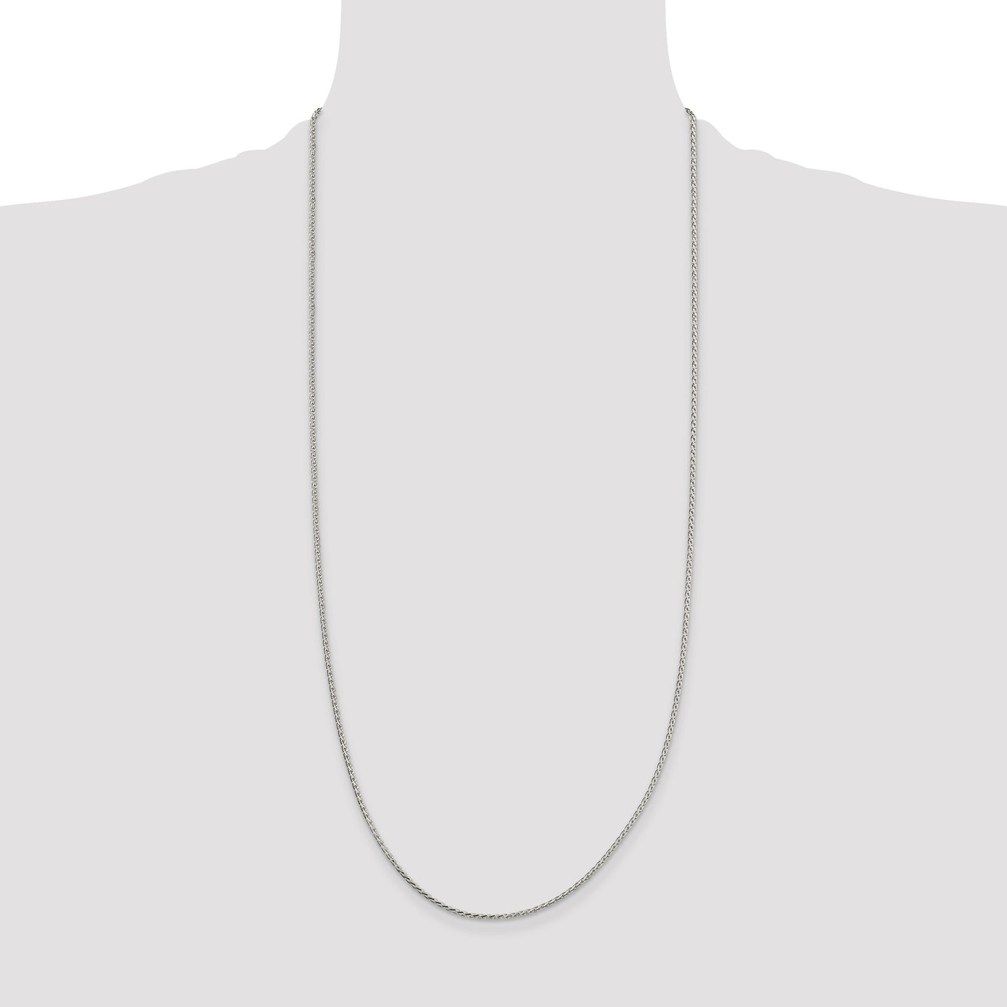 Sterling Silver 1.7mm Diamond-cut Round Spiga Chain