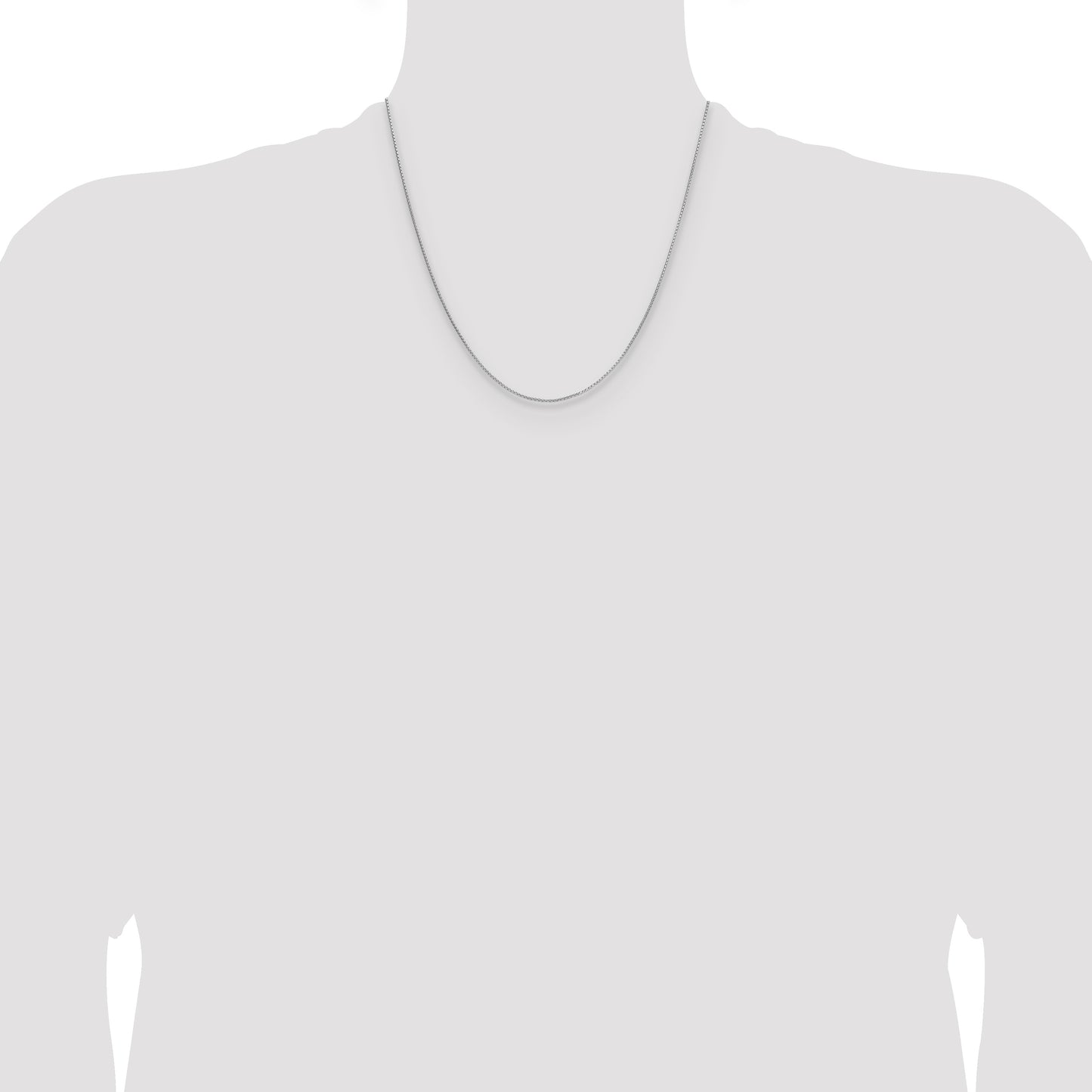 Sterling Silver Rhodium-plated .95mm Diamond-cut Round Box Chain