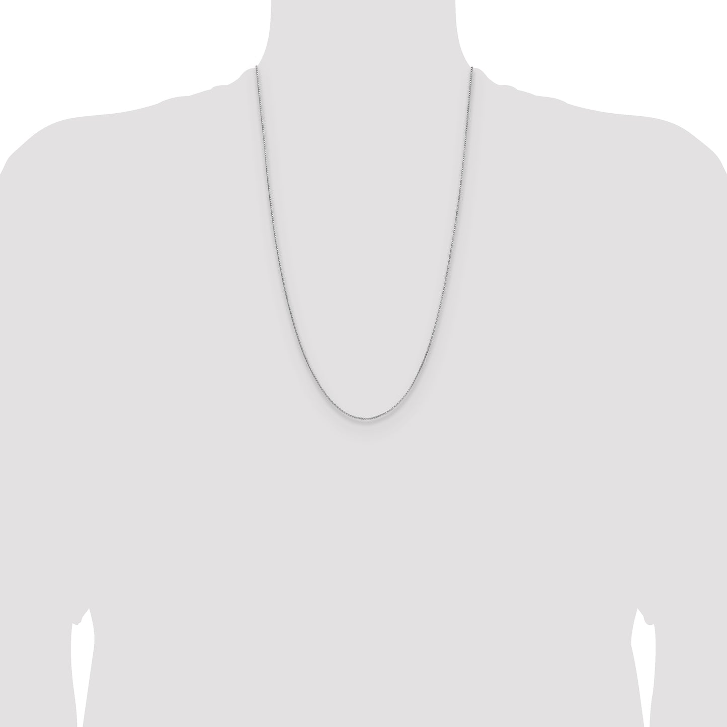 Sterling Silver Rhodium-plated .95mm Diamond-cut Round Box Chain