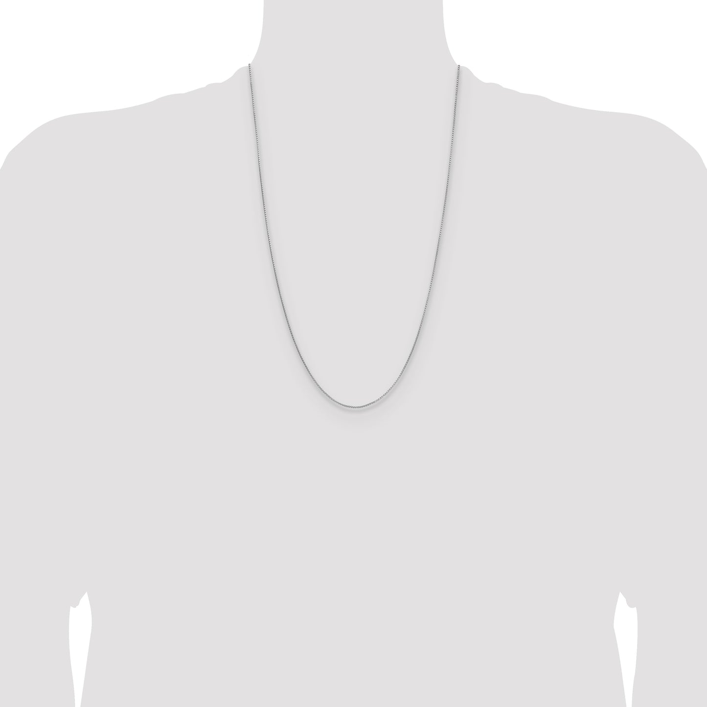 Sterling Silver Rhodium-plated .95mm Diamond-cut Round Box Chain