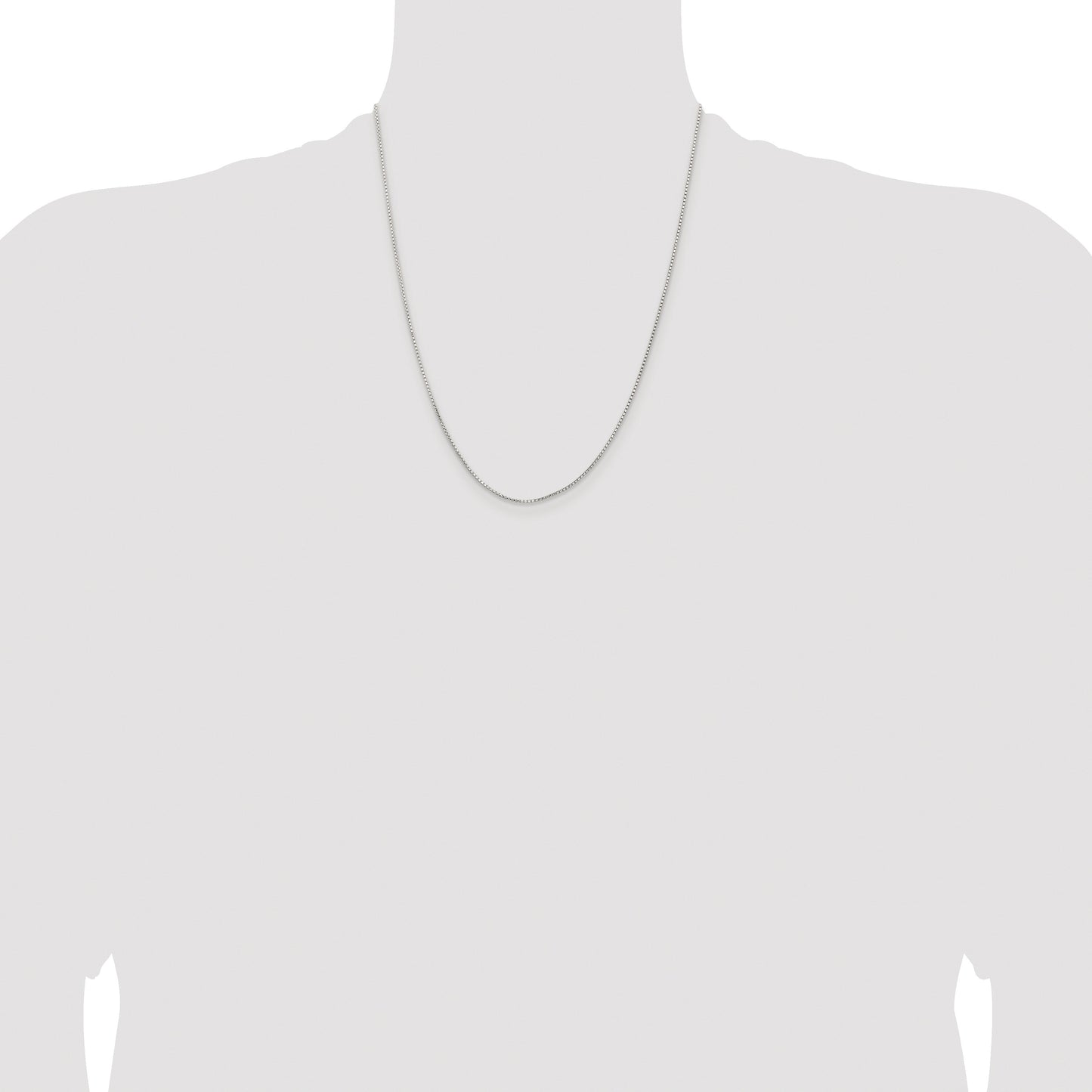 Sterling Silver Rhodium-plated 1.1mm Diamond-cut Round Box Chain