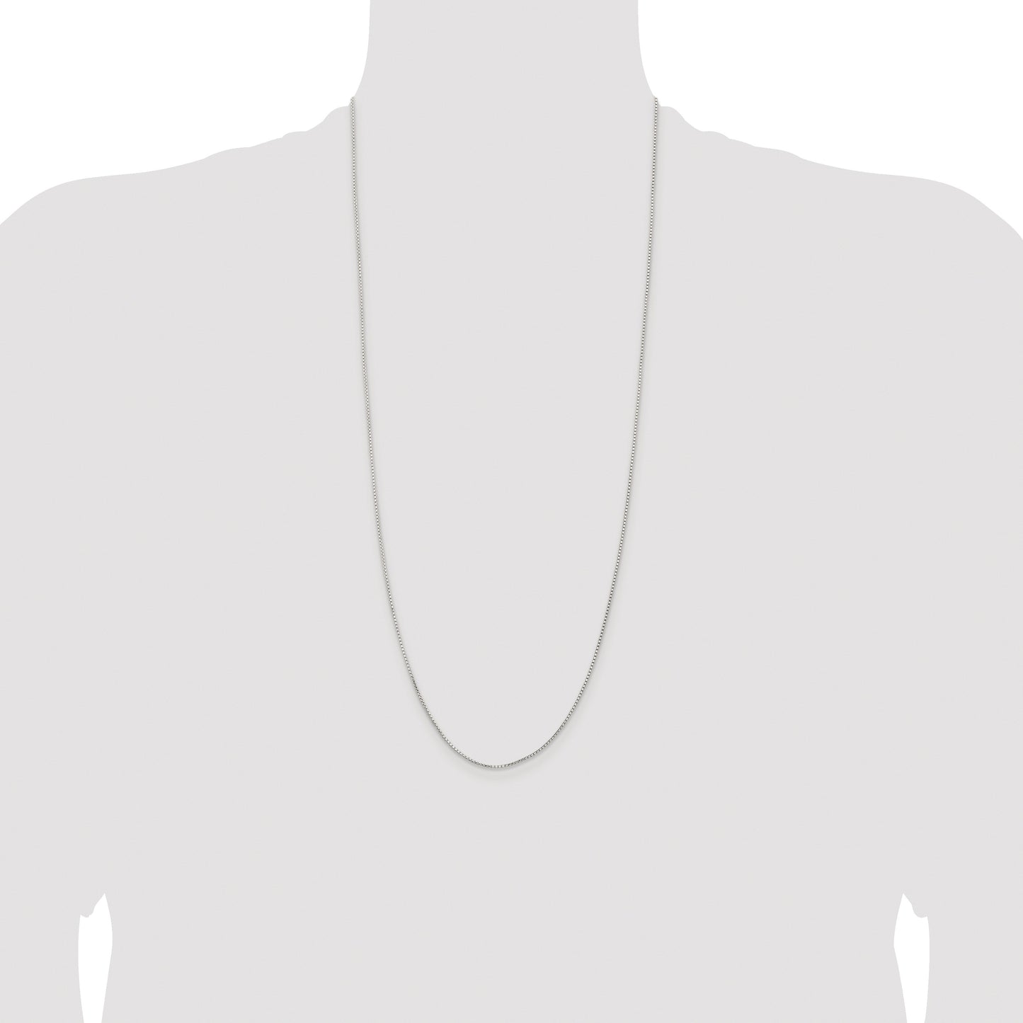 Sterling Silver Rhodium-plated 1.1mm Diamond-cut Round Box Chain