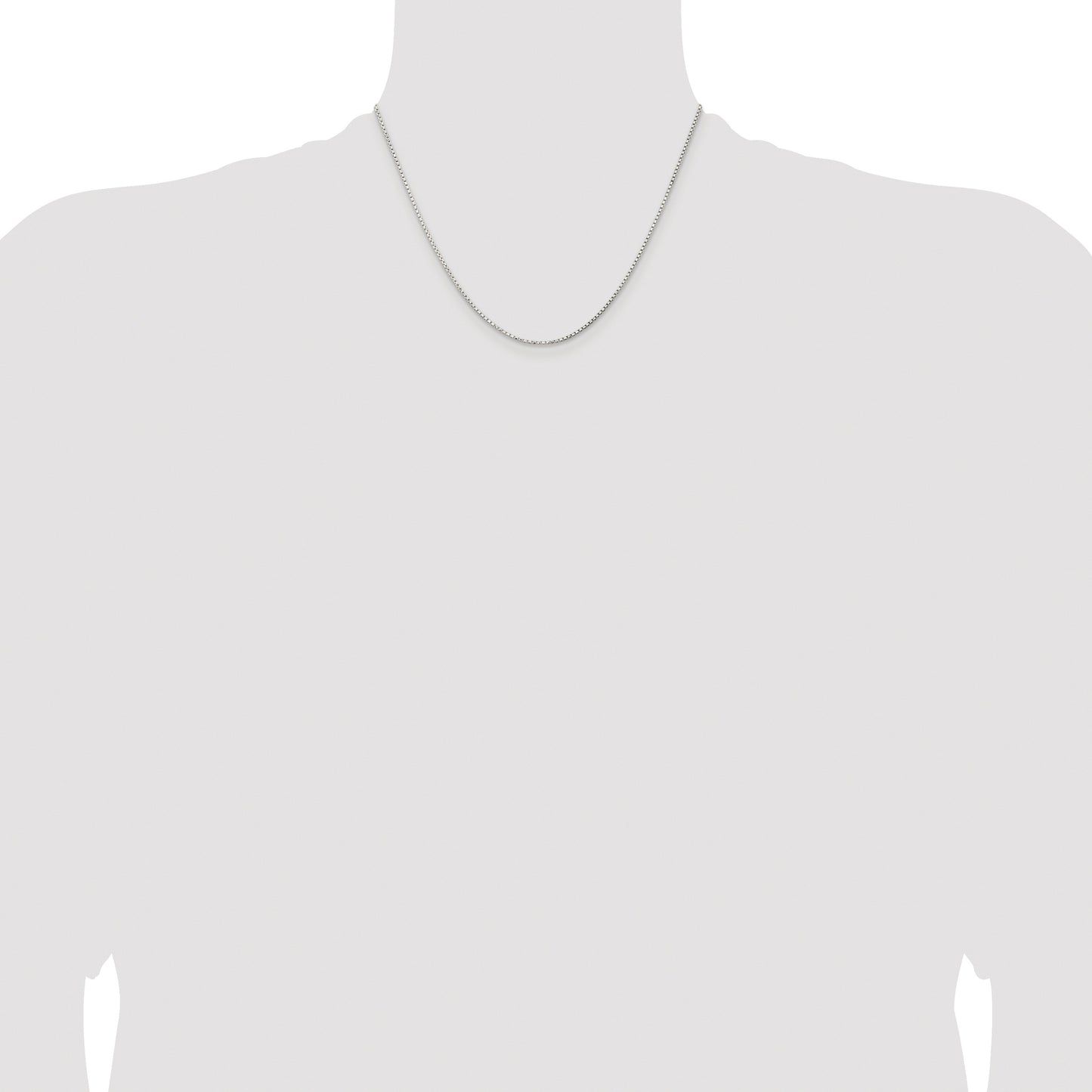 Sterling Silver Rhodium-plated 1.3mm Diamond-cut Round Box Chain