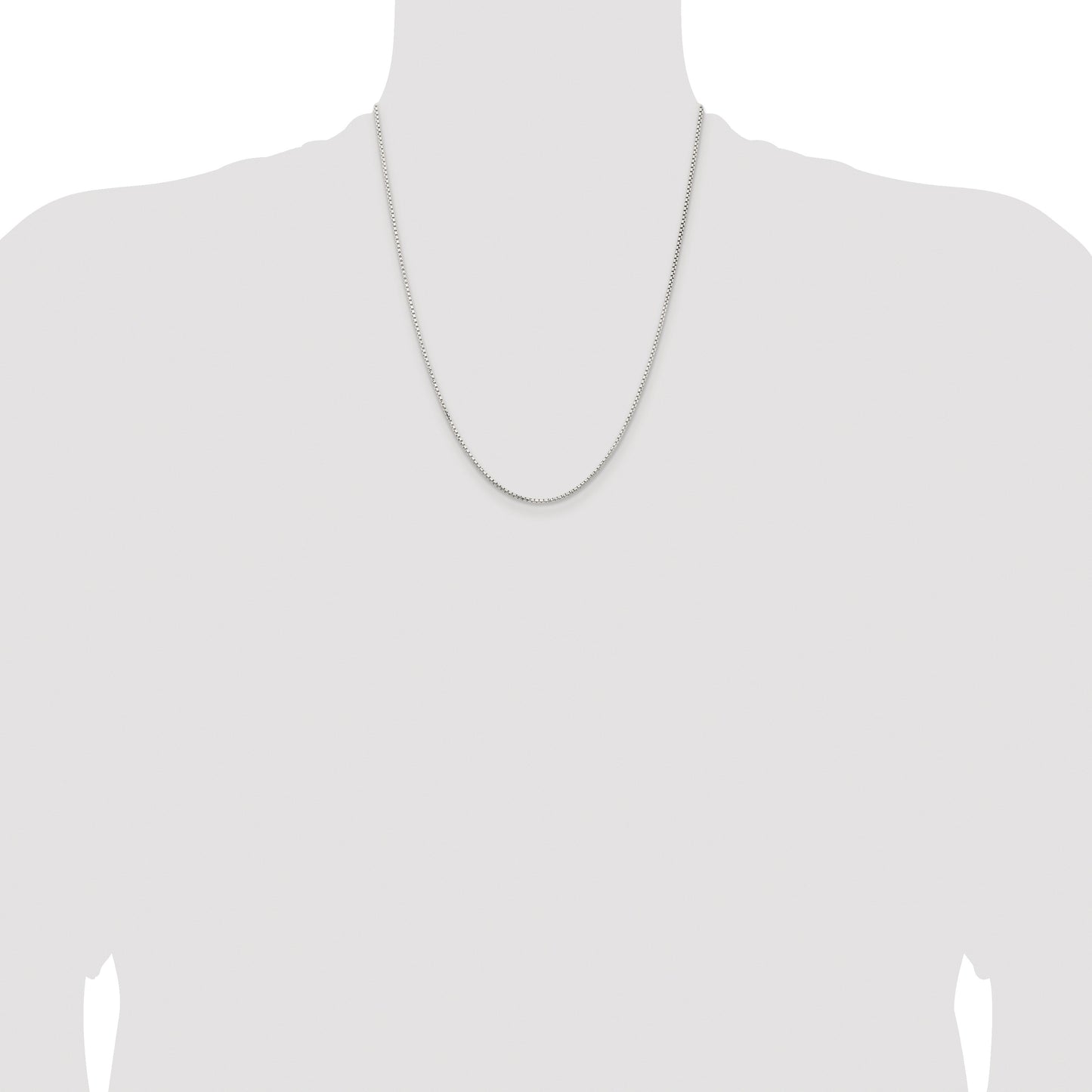 Sterling Silver Rhodium-plated 1.5mm Diamond-cut Round Box Chain