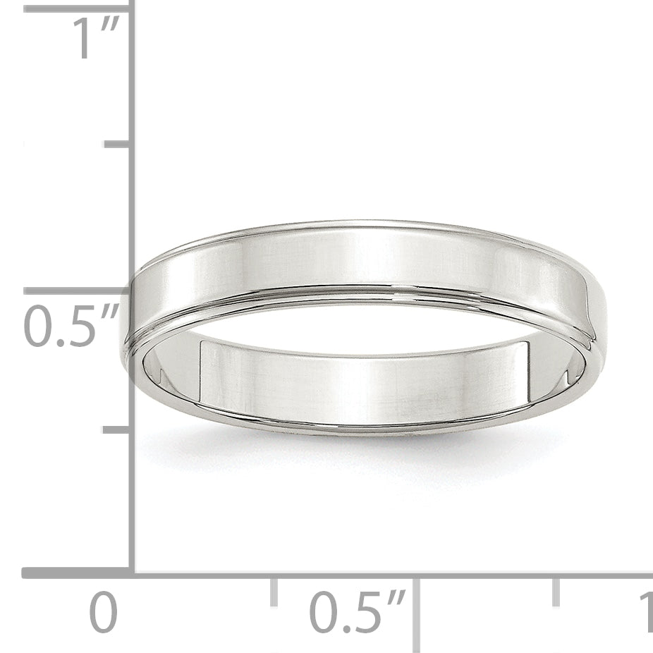 Sterling Silver 4mm Flat with Step Edge Size 10 Band
