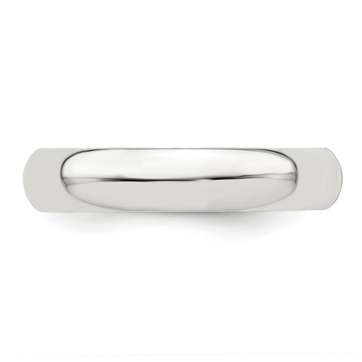Sterling Silver Rhodium-plated 4mm Half-Round Size 5.5 Band
