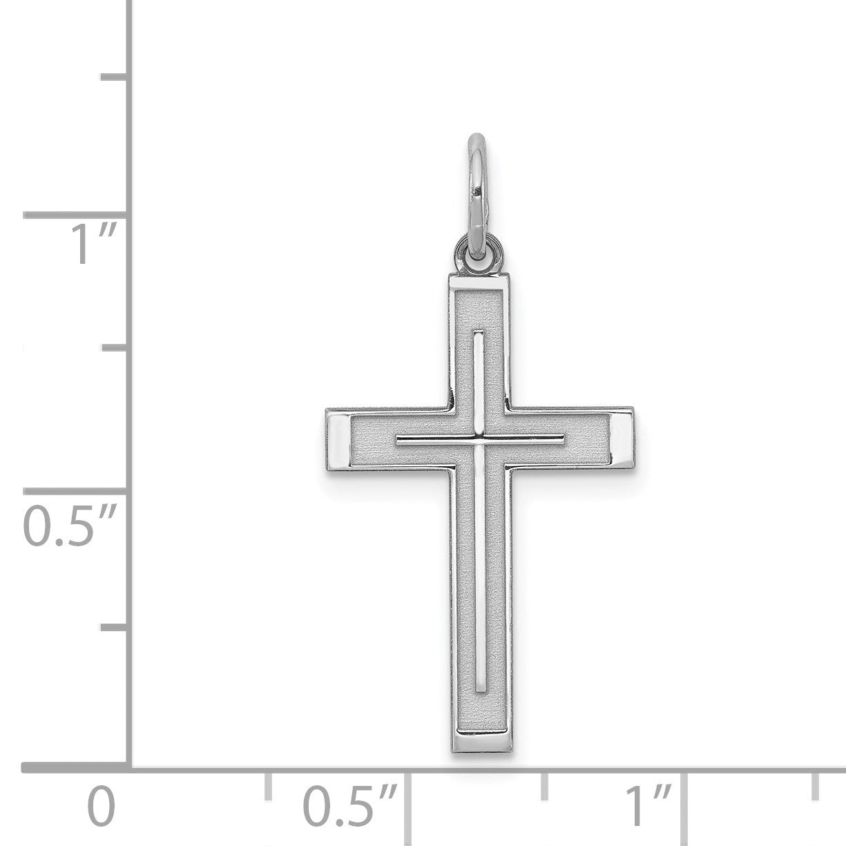 Sterling Silver Rhodium-plated Laser Cut Cross Pendant