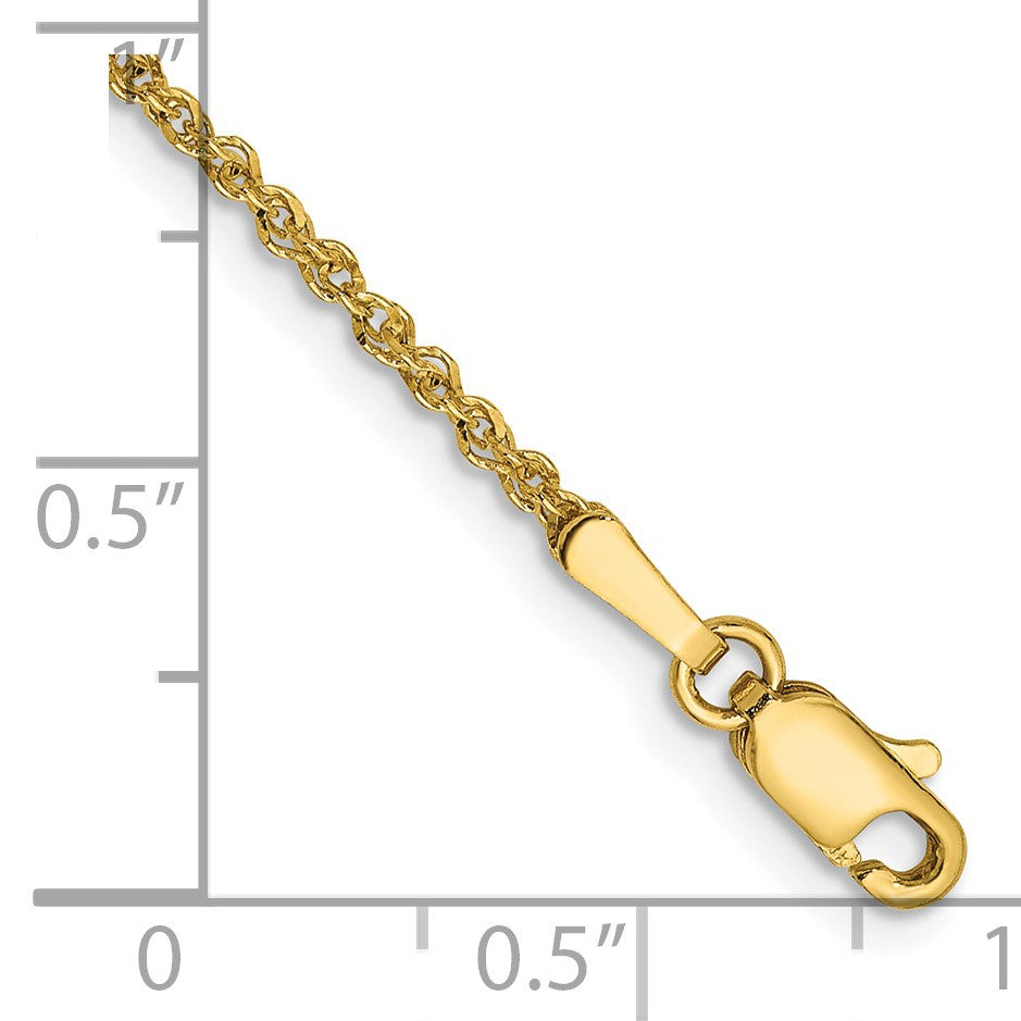 14K 10 inch 1.7mm Ropa with Lobster Clasp Anklet