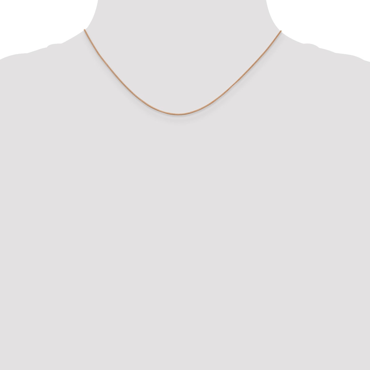 14K Rose Gold 16 inch .7mm Box Link with Lobster Clasp Chain