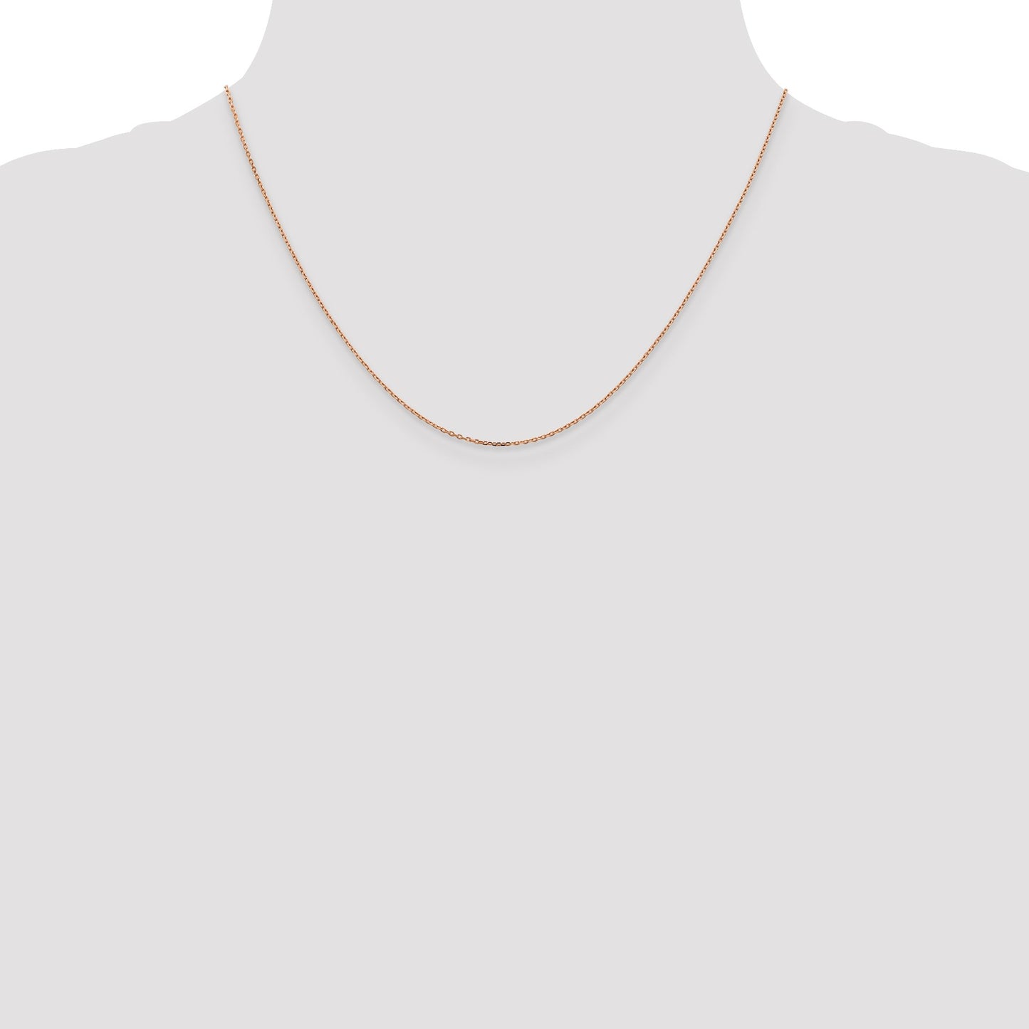 14K Rose Gold 18 inch 1.10mm Diamond-cut Cable with Lobster Clasp Chain