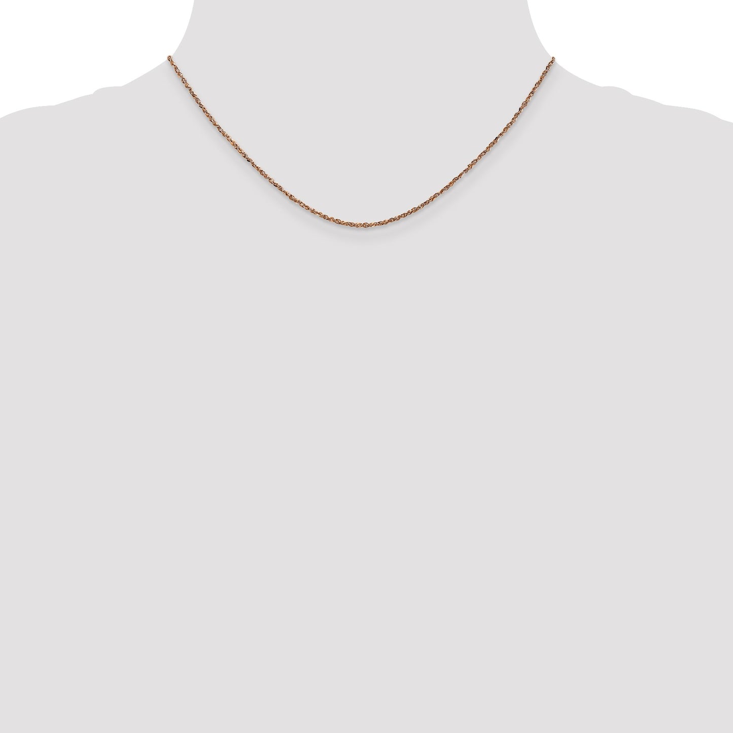 14K Rose Gold 16 inch 1.7mm Ropa with Lobster Clasp Chain