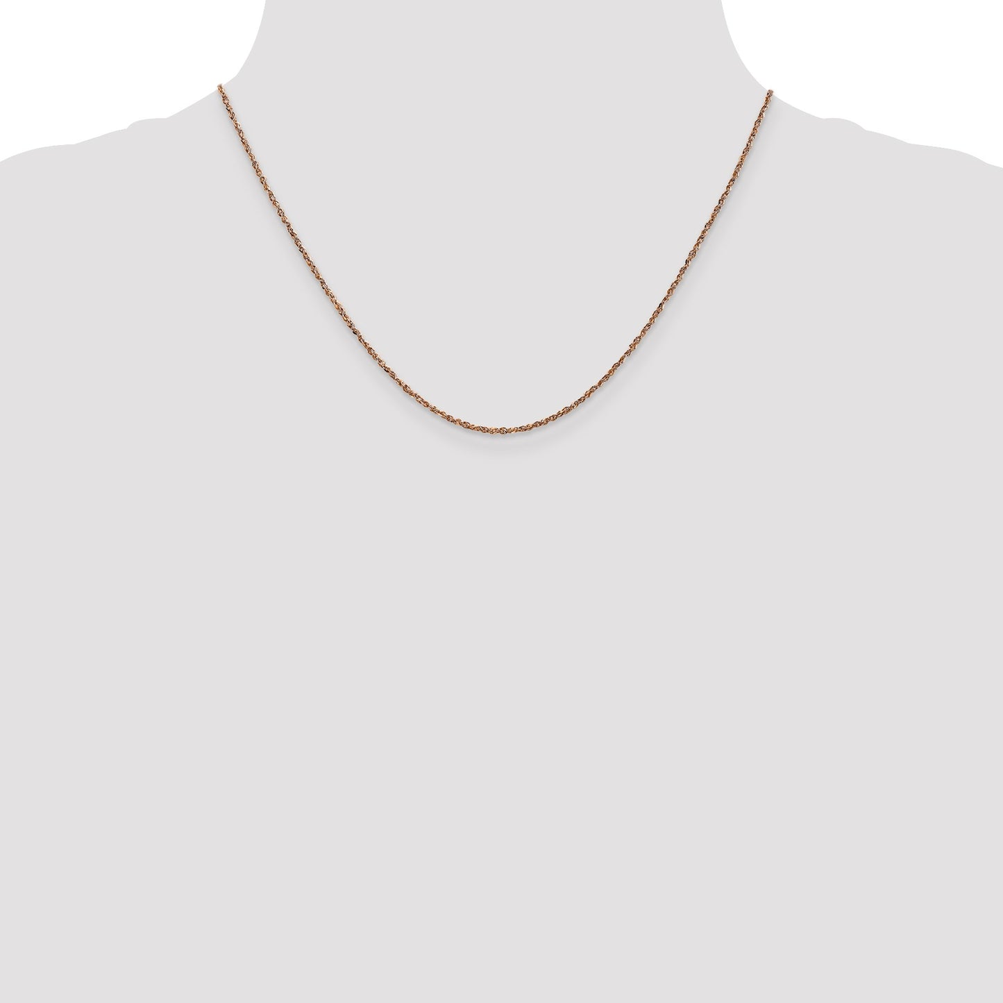 14K Rose Gold 18 inch 1.7mm Ropa with Lobster Clasp Chain