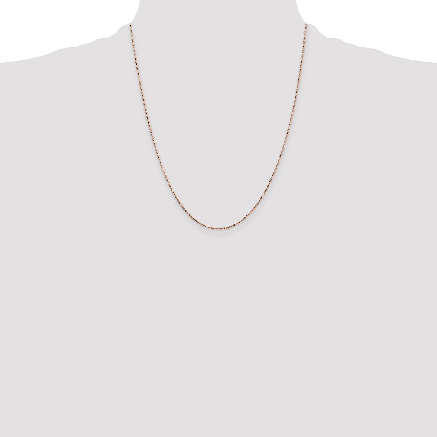 14K Rose Gold 22 inch .8mm Diamond-cut Cable with Lobster Clasp Chain