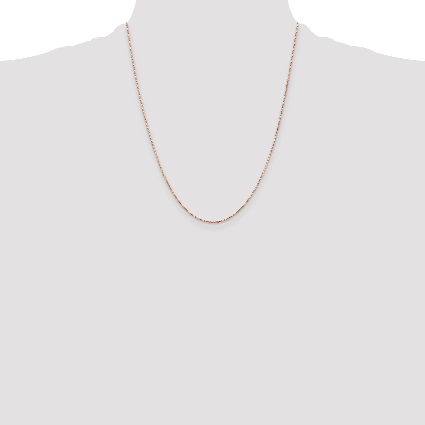 14K Rose Gold 22 inch .95mm Box Link with Lobster Clasp Chain