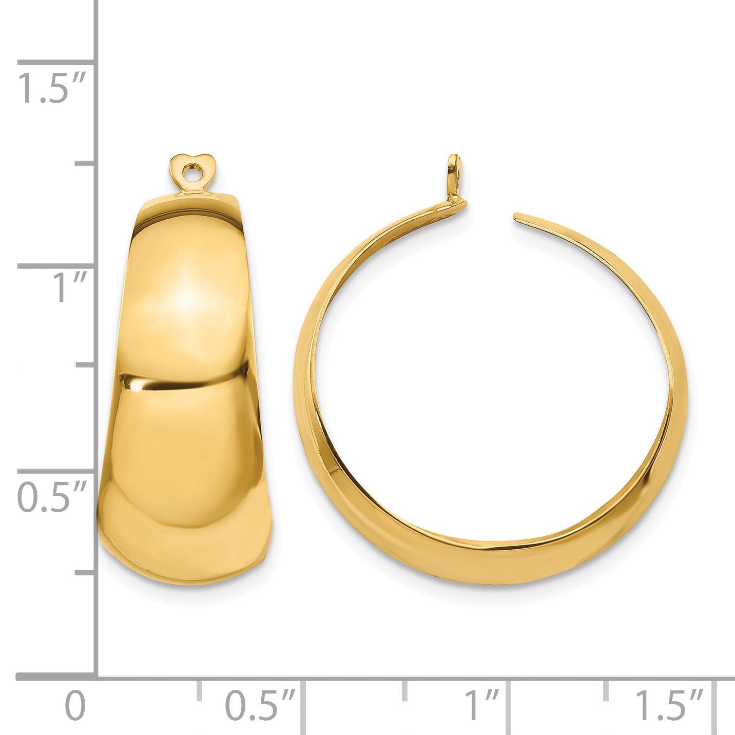 14k Polished Tapered Hoop Earring Jackets