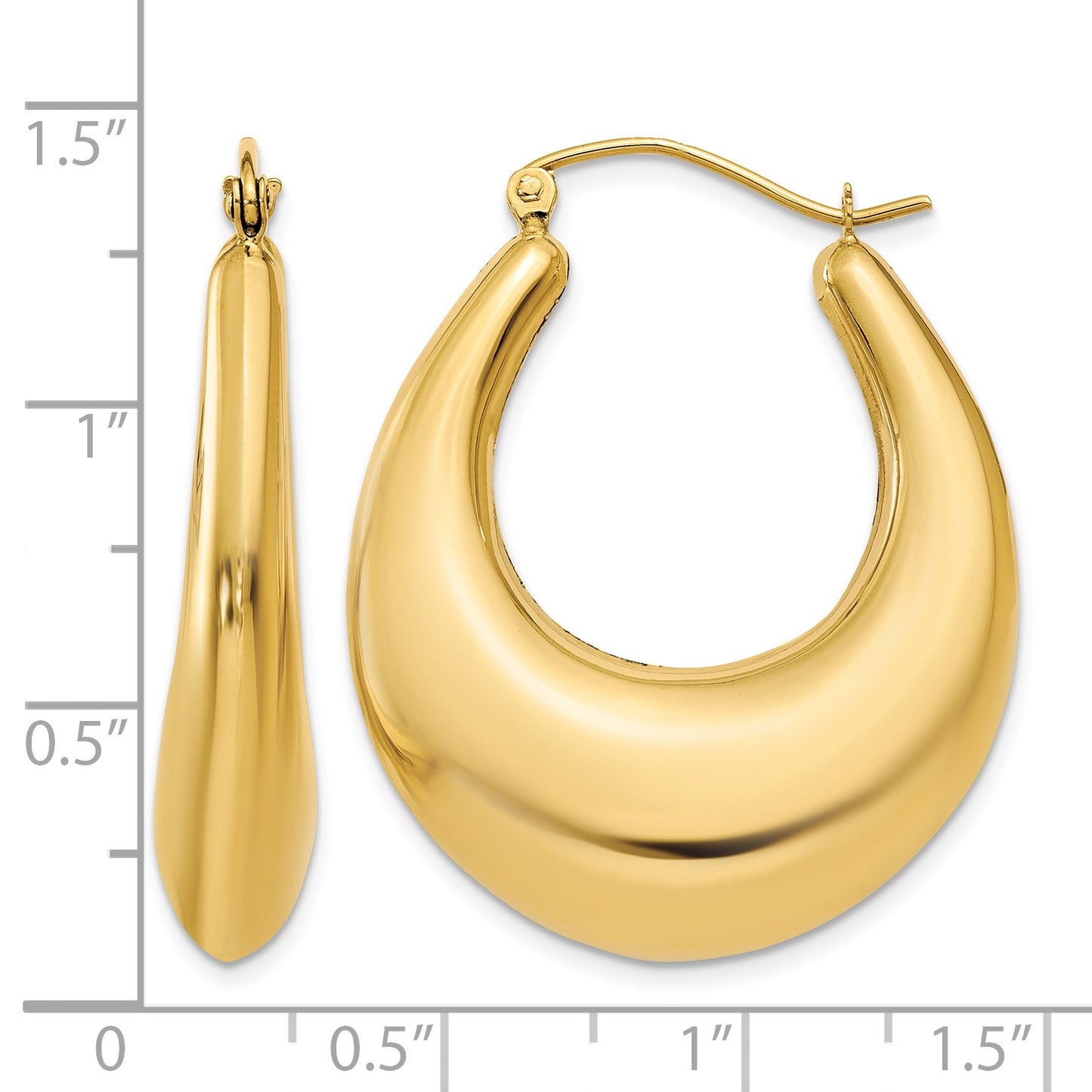 14k Polished Hoop Earrings