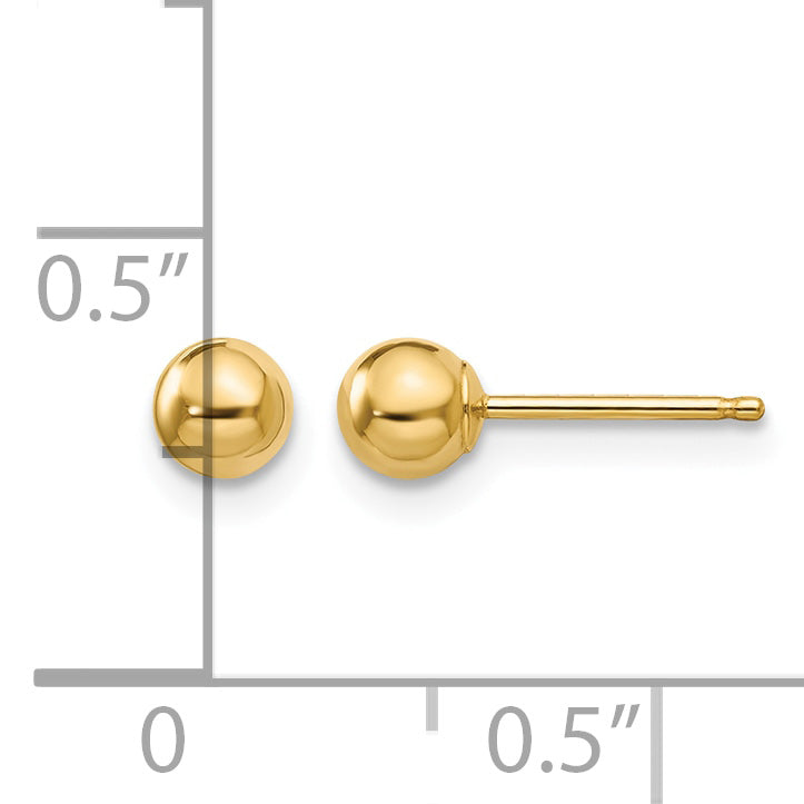 14k Madi K Polished 4mm Ball Post Earrings