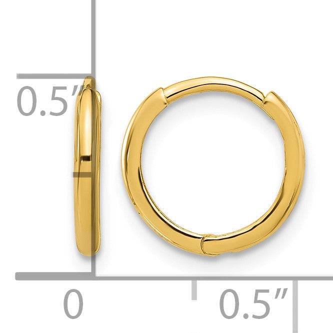 14k Madi K Polished 1.45x12mm Hinged Hoop Earrings