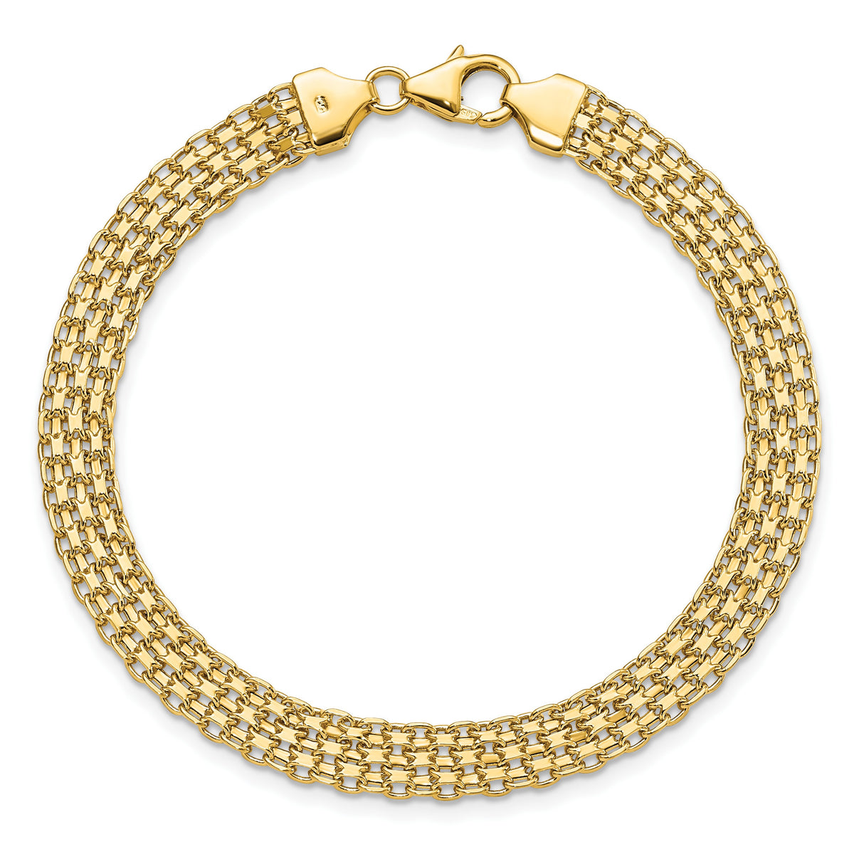 14k Polished 6.2mm Fancy Bismark Link 7.5 inch Bracelet