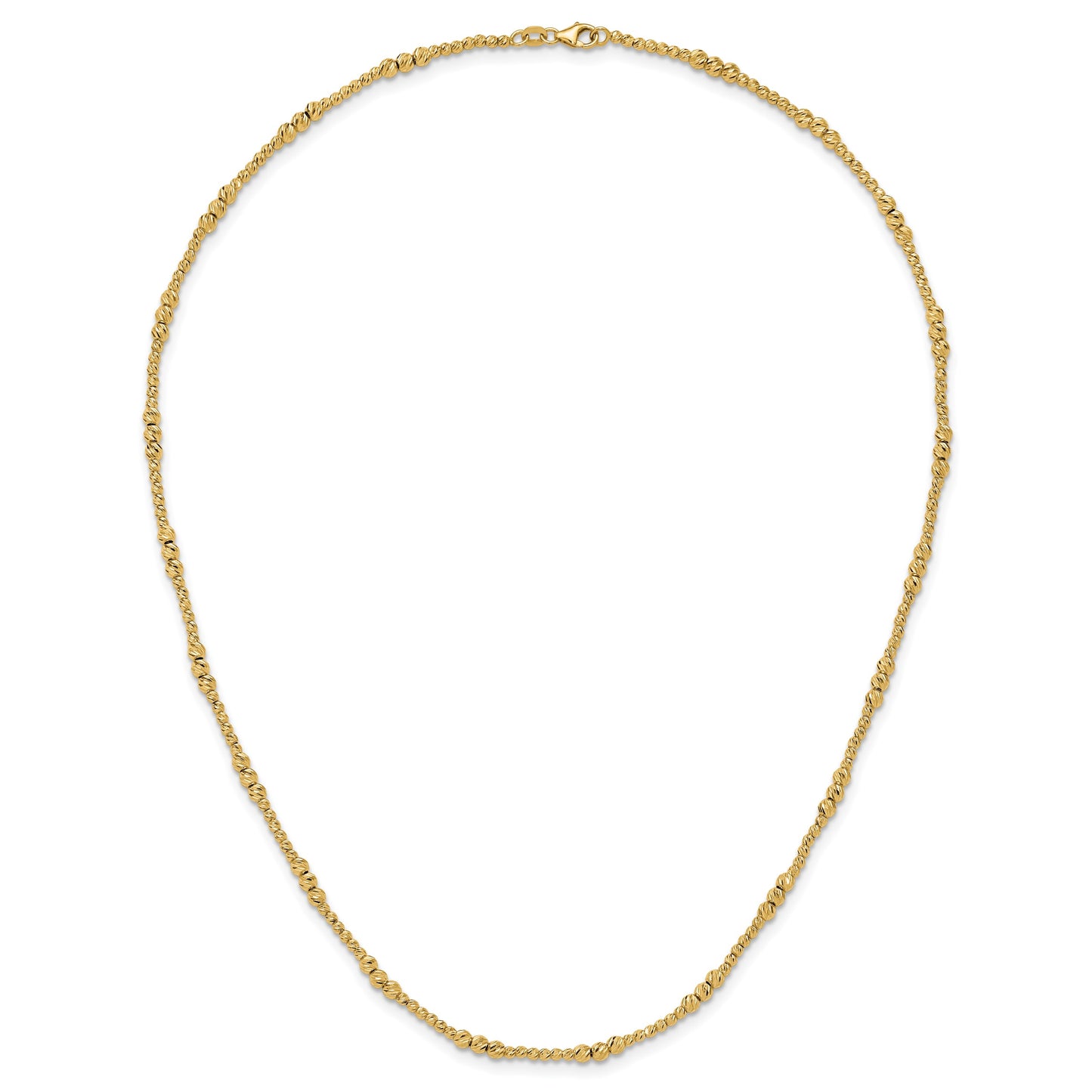 14K Diamond-cut Beaded 18 inch Necklace