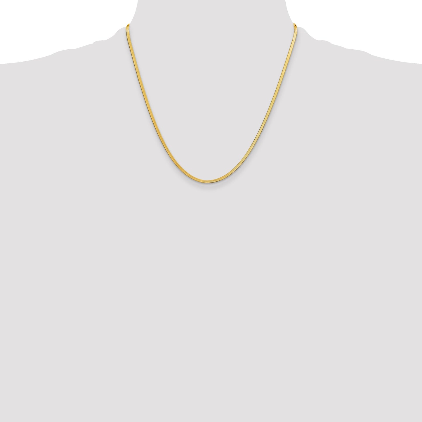 14k 2.5mm Silky Herringbone Chain