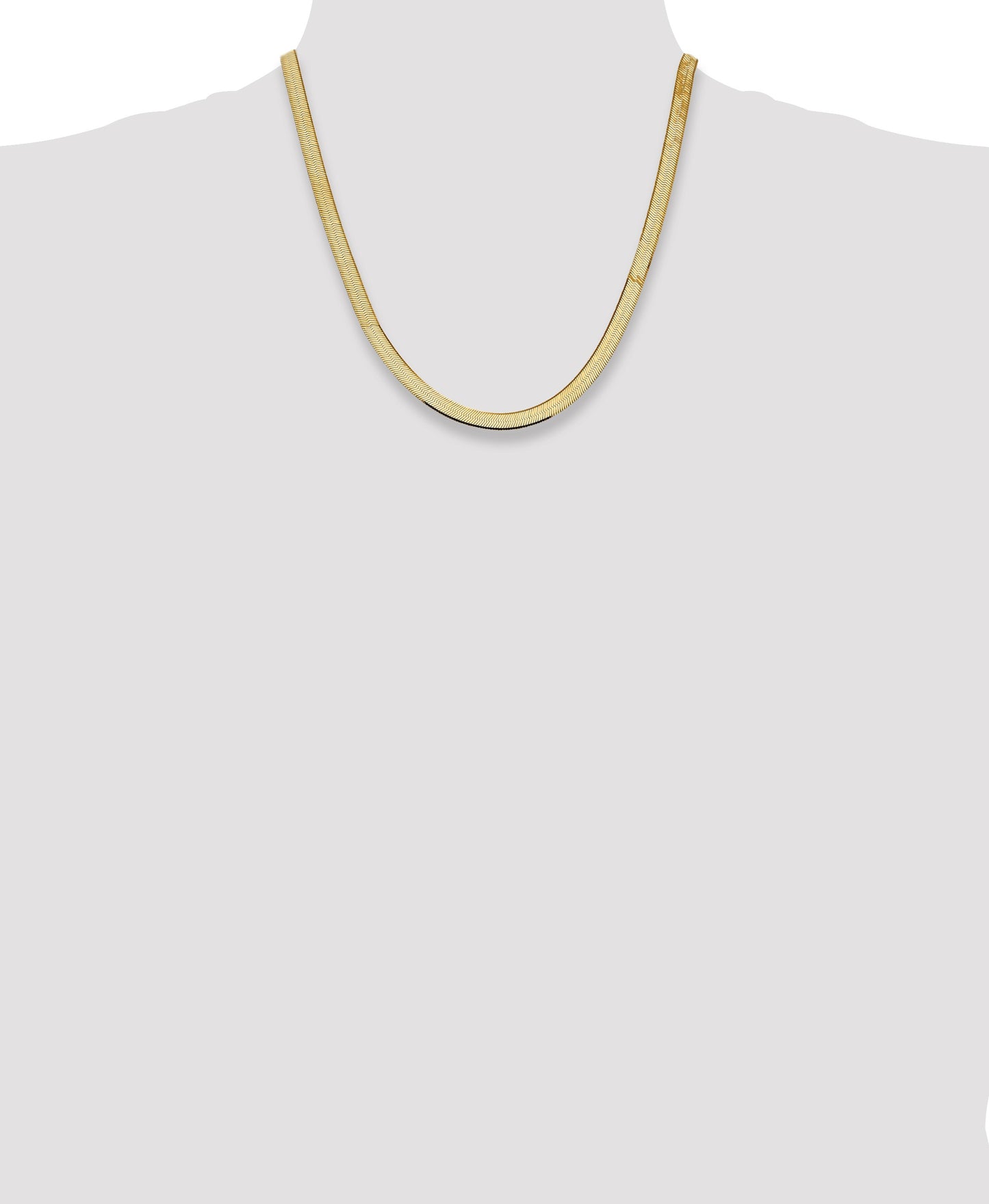 14K 20 inch 5.5mm Silky Herringbone with Lobster Clasp Chain