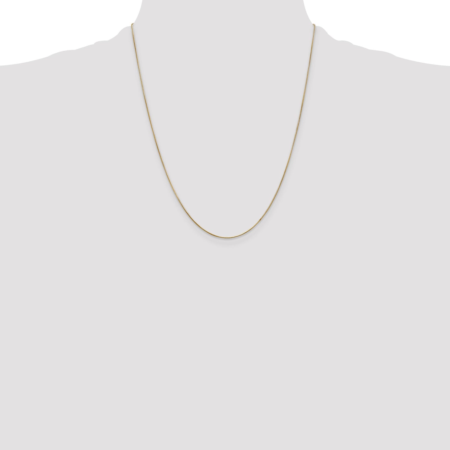 14K 22 inch .65mm Round Snake with Lobster Clasp Chain