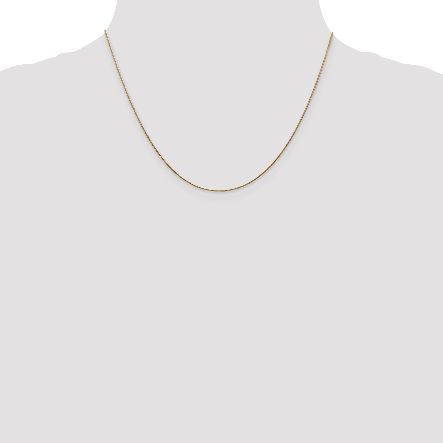 14K 18 inch .8mm Round Snake with Lobster Clasp Chain