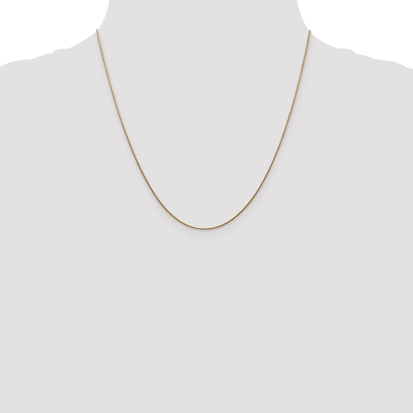 14K 20 inch .8mm Round Snake with Lobster Clasp Chain