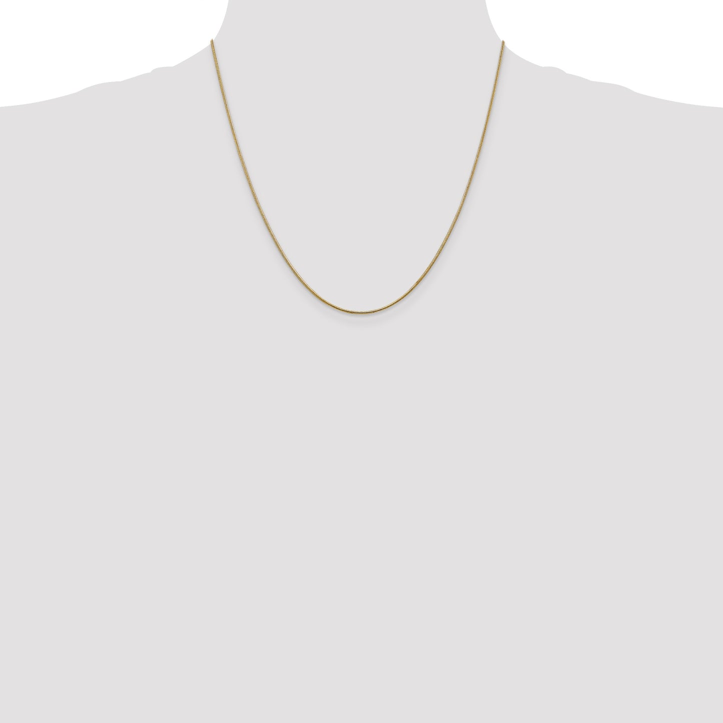 14K 20 inch 1.1mm Round Snake with Lobster Clasp Chain