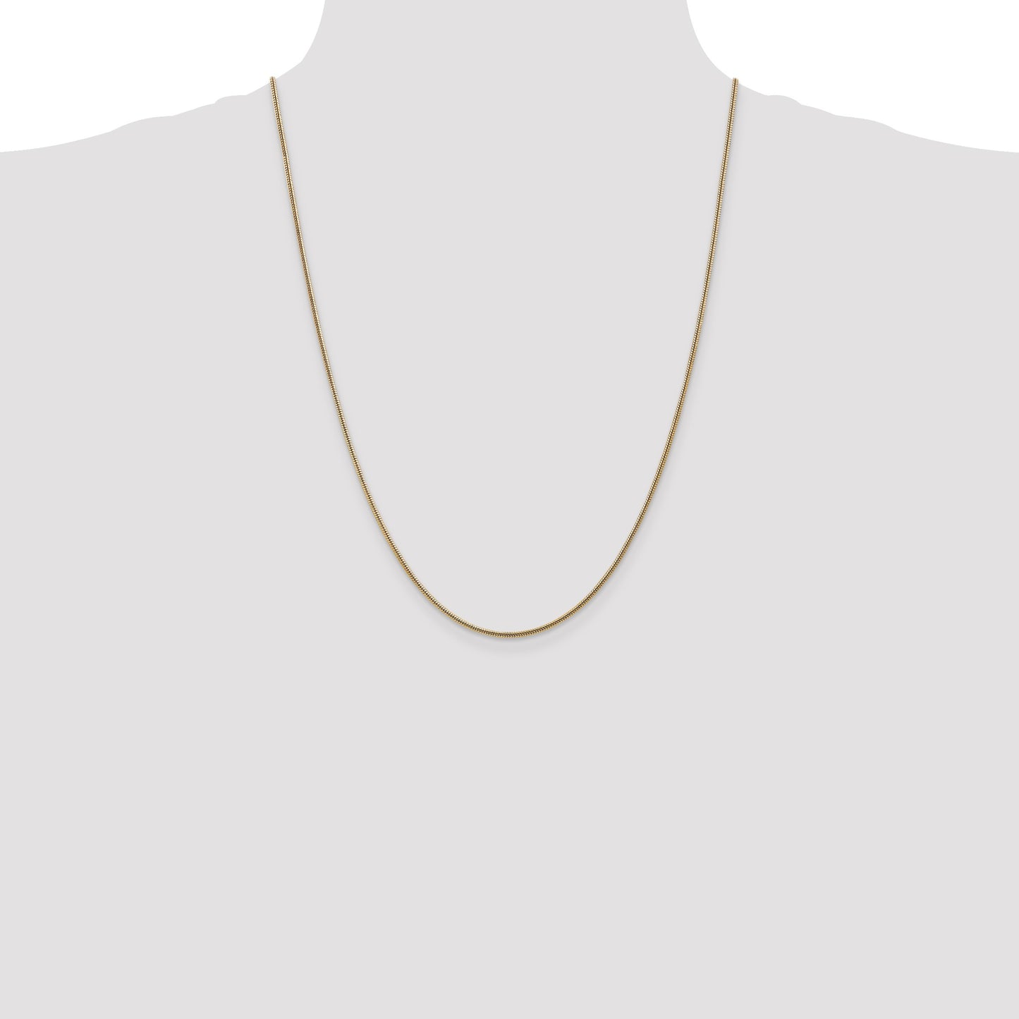 14K 24 inch 1.6mm Round Snake Lobster Clasp Chain
