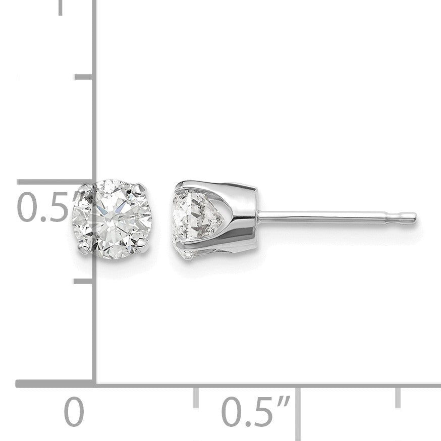 14kw .95ct I2 K-L Diamond Stud Push-on Post Earrings