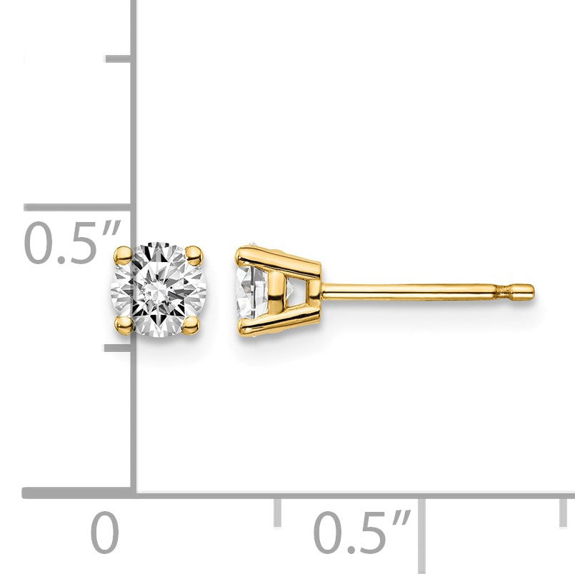 14y .60ct. I1 J-K Diamond Stud Push-on Post Earrings