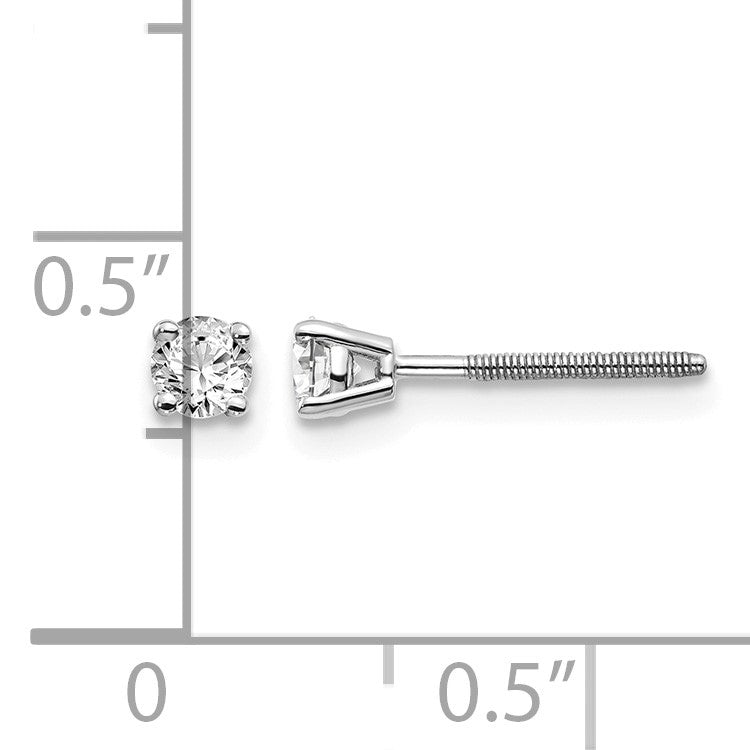 14kw .25ct SI3 G-I Diamond Stud Thread on/off Post Earrings