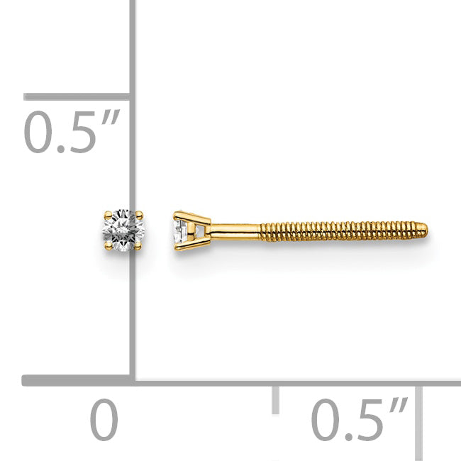 14ky .05ct. VS2/SI1 G-I Diamond Stud Thread on/off Post Earrings