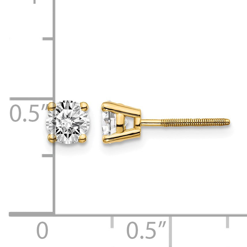 14ky .75ct. SI3 G-I Diamond Stud Thread on/off Post Earrings