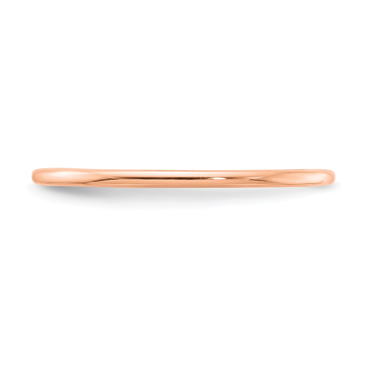 14K Rose Gold 1.2mm Half Round Polished Stackable Band Size 8