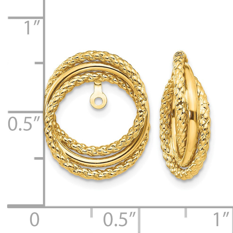 14k Polished and Twisted Fancy Earring Jackets