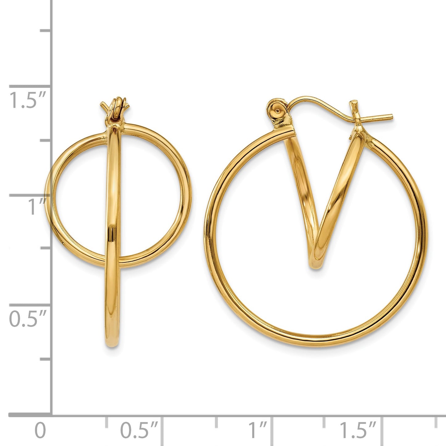 14k Fashion Circle Hoop Earrings