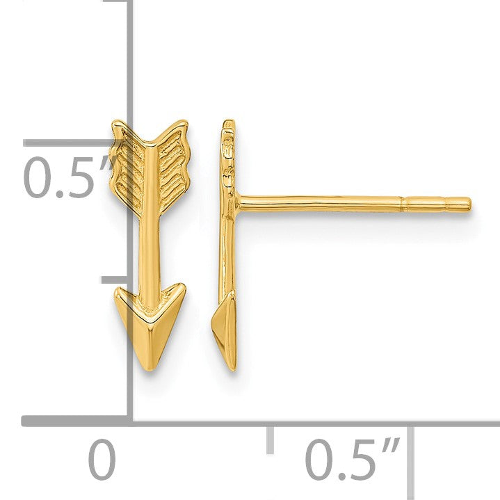 14k Polished Arrow Post Earrings