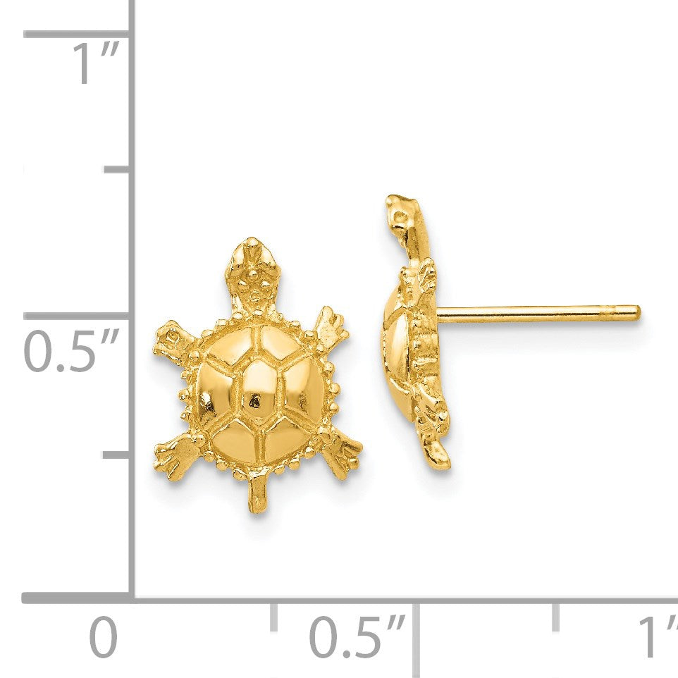 14k Polished Turtle Post Earrings