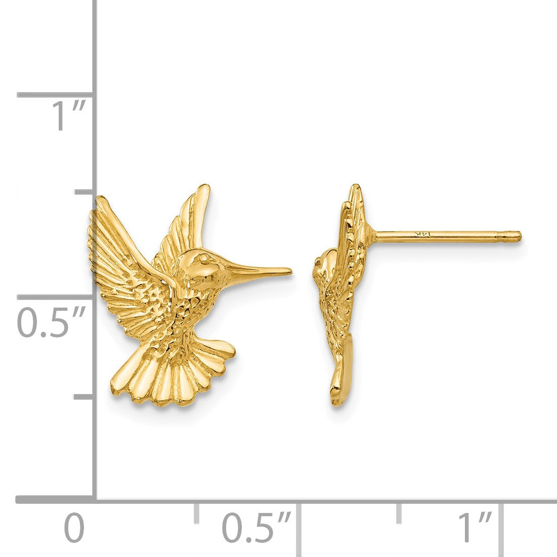 14k Hummingbird Post Earrings