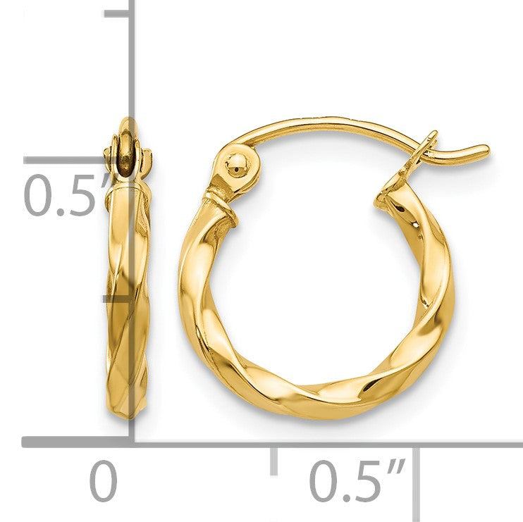 14k Twist Polished Hoop Earring