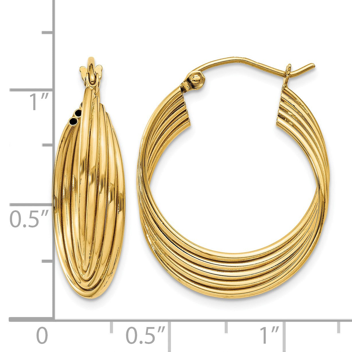 14k Lightweight Fancy Hoop Earrings