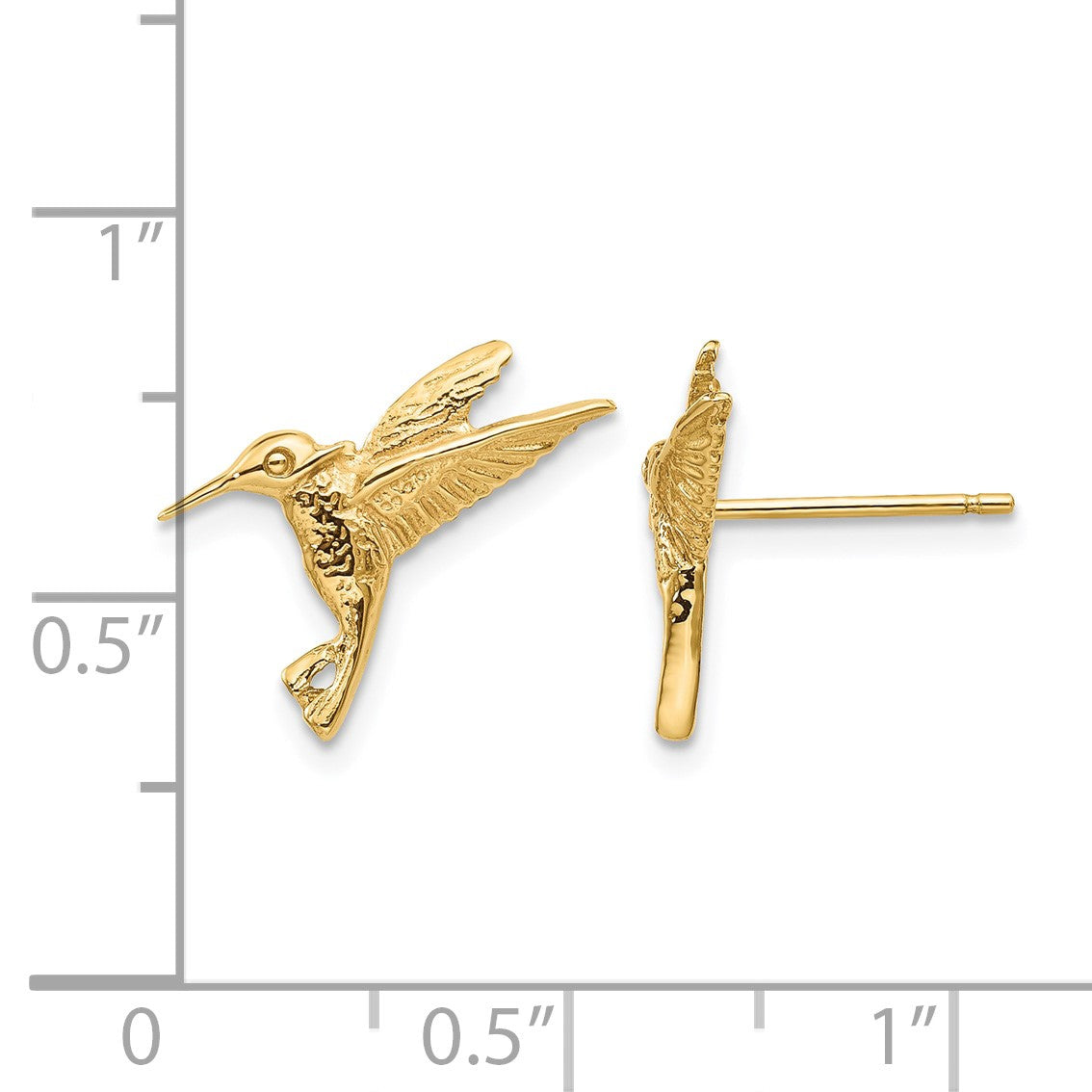 14k Hummingbird Post Earrings