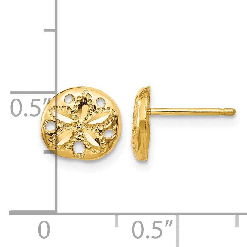 14K Diamond-cut Sand Dollar Earrings