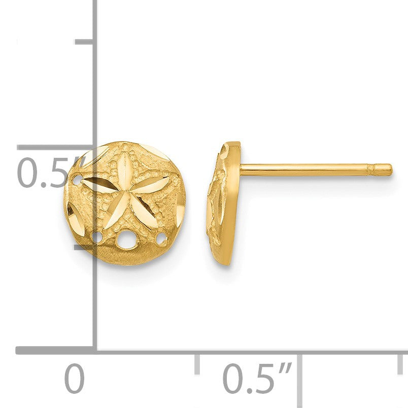 14K Diamond-cut Sand Dollar Earrings