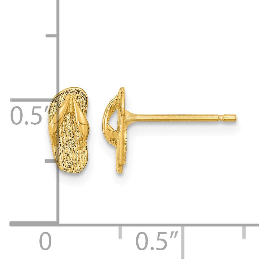 14k Polished Flip-Flop Post Earrings