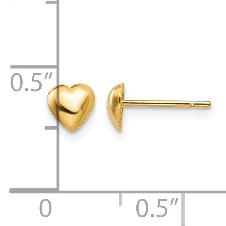 14K Polished Heart Post Stud Earrings